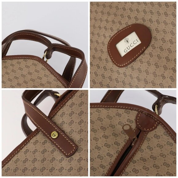 GUCCI Micro GG Supreme Garment Cover PVC Beige Gold Auth gh944 - Picture 16 of 16